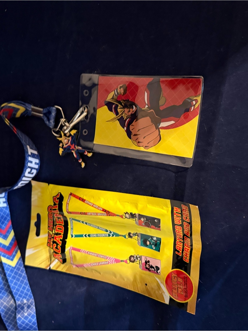 Black My Hero Academia Lanyard with ID Holder and Character Charm